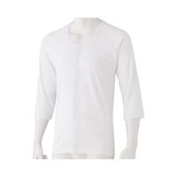 ケアファッション 7分袖ワンタッチシャツ（2枚組） 98002 ホワイト