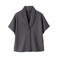 ケアファッション カット前開ドルマン袖ベスト　89189-51　グレー　M～L 4580625309598 1枚（直送品）