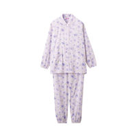 ケアファッション 大きめボタン楊柳パジャマ　98083-11　パープル　M 4580625310754 1枚（直送品）