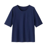 ケアファッション 5分袖強撚天竺Tシャツ　98415-31　ネイビー　M～L 4580625318828 1枚（直送品）