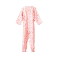 介護つなぎ服（前開き）　403420　M　グリーン/チェック柄 4956994402718 1枚 フットマーク（直送品）