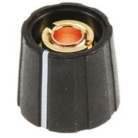 Sifam ノブ 6mm 直径:15.5mm 溝付き S151 006BK 1ロット(10個)（直送品）