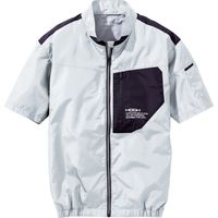 HOOH 快適ウェア サイドファン半袖ジャケット V6617-39シルバーグレーL 村上被服 1着（直送品）