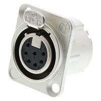 Neutrik XLRコネクタ メス 7極 ストレート パネルマウント NC7FDーLX ニッケルの上に銀めっき 1個（直送品）