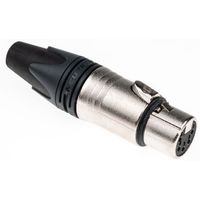 Neutrik XLRコネクタ メス 5極 ストレート ケーブルマウント NC5FXX ニッケルの上に銀めっき 1個（直送品）