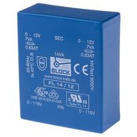 基板実装用トランス 一次側:115 V ac， 230 ac 二次側:12V 定格電力:14VA， FL 14/12 出力数:2（直送品）