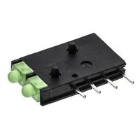 ダイアライト 基板用LED表示灯 緑 直角 38 ° 2色 スルーホール実装 571-0122-100F 1ロット(50個)（直送品）