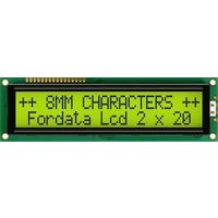 液晶英数字ディスプレイ 半透過型 英数字 黄緑， 2列20文字x20 char FC2002C00-FHYYBW-51SE（直送品）