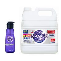 トップスーパーナノックス（NANOX） ニオイ専用　洗濯洗剤　濃縮　液体　プッシュボトル本体400g　1個＋業務用詰め替え　4kg　1個　ライオン