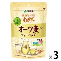 【水出し可】伊藤園 健康ミネラルむぎ茶 ティーバッグ オーツ麦ブレンド 1セット（72バッグ：24バッグ入×3袋）