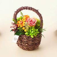 松村工芸 プリザーブドフラワー アレンジメント MAP-2212 プレリエ オレンジ 183-2212-4 1個（直送品）