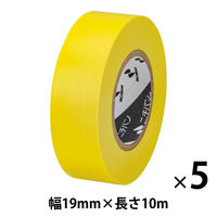ニチバン ビニールテープ 幅19mm×長さ10m 黄 VT-192 1セット（5巻入）