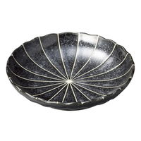 陶雅 小皿 十草 (黒マット)菊型4.0皿 [9個入] tga-1918-209（直送品）