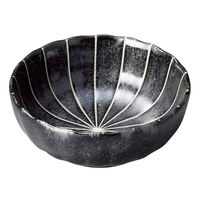 陶雅 小鉢 十草 (黒マット)菊型3.5鉢 [10個入] tga-1918-214（直送品）