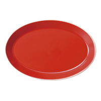 陶雅 楕円皿 レッド・パシオン・ロッサ 25cmオーパルプラター [2個入] tga-2418-038（直送品）