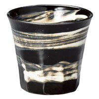 陶雅 ロックカップ 黒釉刷毛目焼酎カップ [4個入] tga-2718-042（直送品）
