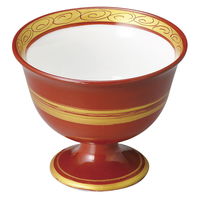 陶雅 小鉢 朱巻渦福見込高台小付 [2個入] tga-4518-020（直送品）