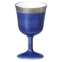 陶雅 酒器 藍交趾プラチナ馬上杯(大) [2個入] tga-4518-059（直送品）