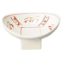 陶雅 小鉢 朱金赤絵楕円高台小鉢 [2個入] tga-4718-012（直送品）