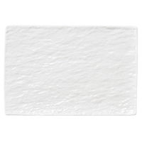 陶雅 長角皿 ペトラ ホワイト（石目レリーフ） YK長角皿