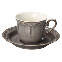 陶雅 カップ＆ソーサー ラフィネ ストームグレー コーヒー碗皿 [2個入] tga-4718-193（直送品）