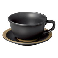 陶雅 スープカップ ハーベスト ナイトブラック 片手スープ碗皿 [2個入] tga-4718-267（直送品）