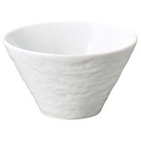 陶雅 ボウル ペトラ ホワイト(石目レリーフ) 14cm深ボール [6個入] tga-4718-283（直送品）