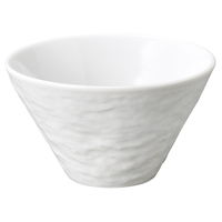陶雅 ボウル ペトラ ホワイト(石目レリーフ) 12cm深ボール [7個入] tga-4718-287（直送品）