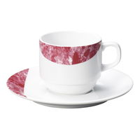陶雅 カップ＆ソーサー エンペラドール・レッド (イングレーズ) スタックコーヒー碗皿 [3個入] tga-4718-388（直送品）