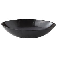 陶雅 楕円皿 黒マットオーバルボール