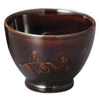 陶雅 ぐい呑 飴釉一珍唐草ぐい呑 [6個入] tga-5118-121（直送品）