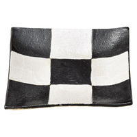 陶雅 角皿 銀彩市松 黒釉角皿 [2個入] tga-5118-251（直送品）