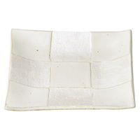 陶雅 角皿 銀彩市松 白釉角皿 [2個入] tga-5118-254（直送品）