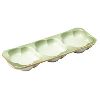 陶雅 薬味皿 緑翠梅型三品盛 [3個入] tga-5418-115（直送品）
