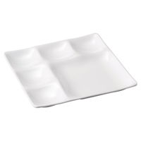 陶雅 ランチプレート (Ｍ)25cm角1/5プレート 白 [2個入] tga-8118-008（直送品）