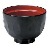 陶雅 汁椀 (A)3.2寸亀甲汁椀 黒内朱 [10個入] tga-8118-018（直送品）