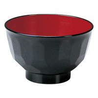 陶雅 汁椀 (A)無地亀甲汁椀 黒内朱 [9個入] tga-8118-137（直送品）