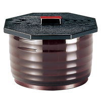 陶雅 飯器 (A)切立ロクロ目飯器(小)八角木目蓋付 溜(内黒) [3個入] tga-8118-201（直送品）