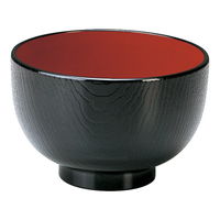 陶雅 汁椀 (A)木目汁椀 黒内朱 [7個入] tga-8118-238（直送品）