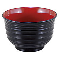 陶雅 汁椀 (TA)耐熱流泉汁椀黒内朱 [6個入] tga-8118-378（直送品）