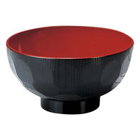 陶雅 汁椀 (A)新4寸亀甲汁椀 黒内朱 [19個入] tga-8118-518（直送品）