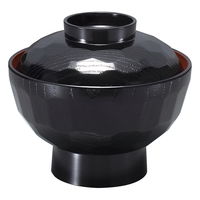 陶雅 椀 （TA）耐熱亀甲丼 黒内朱