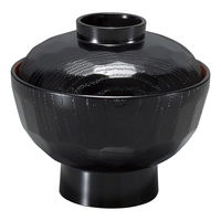 陶雅 椀 (TA)耐熱亀甲丼(中) 黒内朱 [3個入] tga-8118-560（直送品）