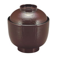 陶雅 汁椀 (TA)耐熱千筋ケヤキ小吸椀 溜 [4個入] tga-8118-577（直送品）