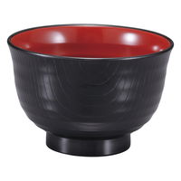 陶雅 汁椀 (TA)耐熱内外乱引汁椀 黒内朱中 [8個入] tga-8118-632（直送品）