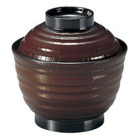 陶雅 汁椀 (TA)耐熱3.5乱引木目小吸椀 溜 [4個入] tga-8118-664（直送品）
