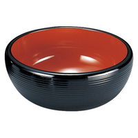 陶雅 そば用品 (A)千筋ナツメ鉢 黒内朱6寸 [3個入] tga-8118-722（直送品）