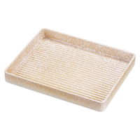 陶雅 鍋用盛皿 長角肉皿 志野 小(22cm) [2個入] tga-8118-923（直送品）