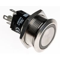 EAO 押しボタンスイッチ， モーメンタリ， パネルマウント， 単極双投(SPDT)， 82ー6153.1133 1個（直送品）