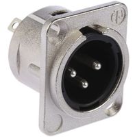 Neutrik XLRコネクタ オス 3極 ストレート パネルマウント NC3MDL1 ニッケルの上に銀めっき 1ロット(100個)（直送品）